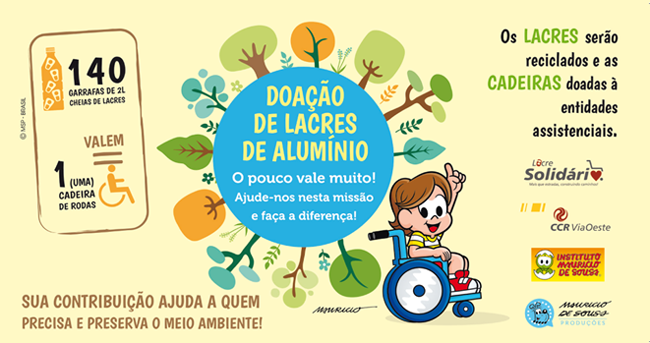 Programa Lacre Solidário Parceria Mauricio de Sousa