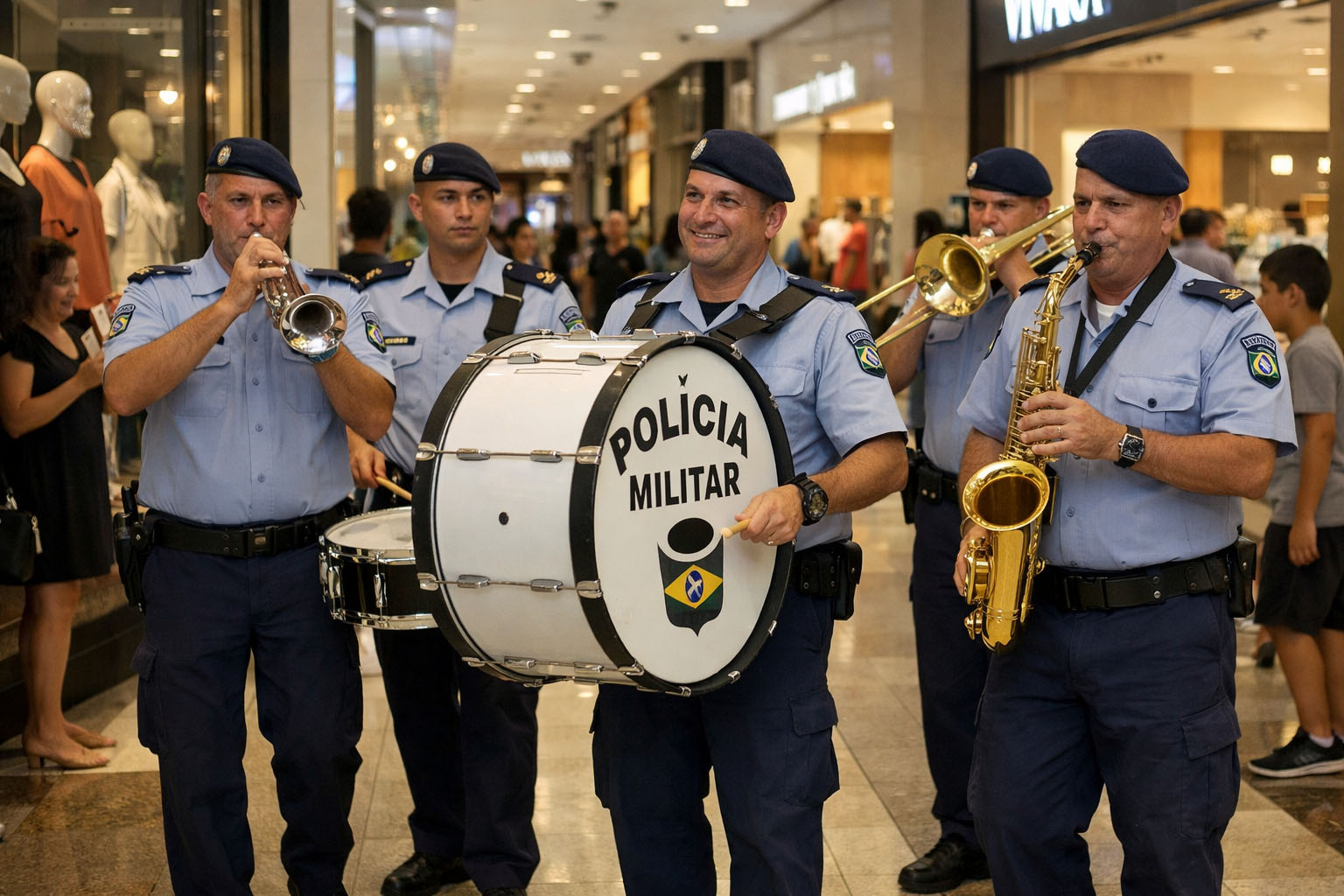 Encontro de Bandas da Polícia Militar acontece no Pátio Cianê Shopping