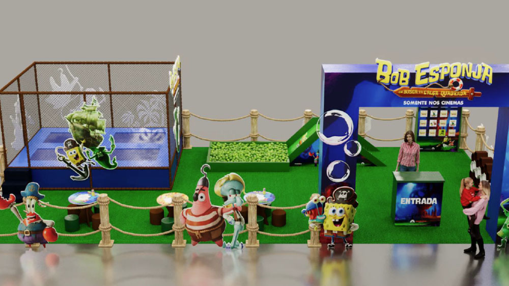 Bob Esponja invade as férias do Shopping Vila Olímpia com circuito de aventura temático